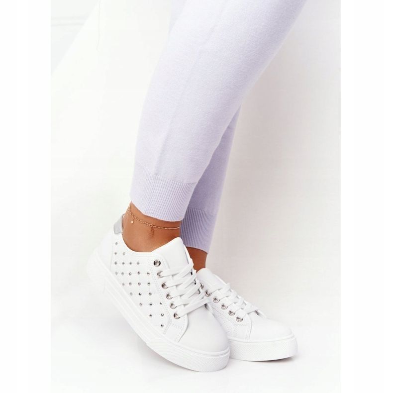 PS1 Sneakers Femme Avec Quilting Fondness Blanc-Argent 2