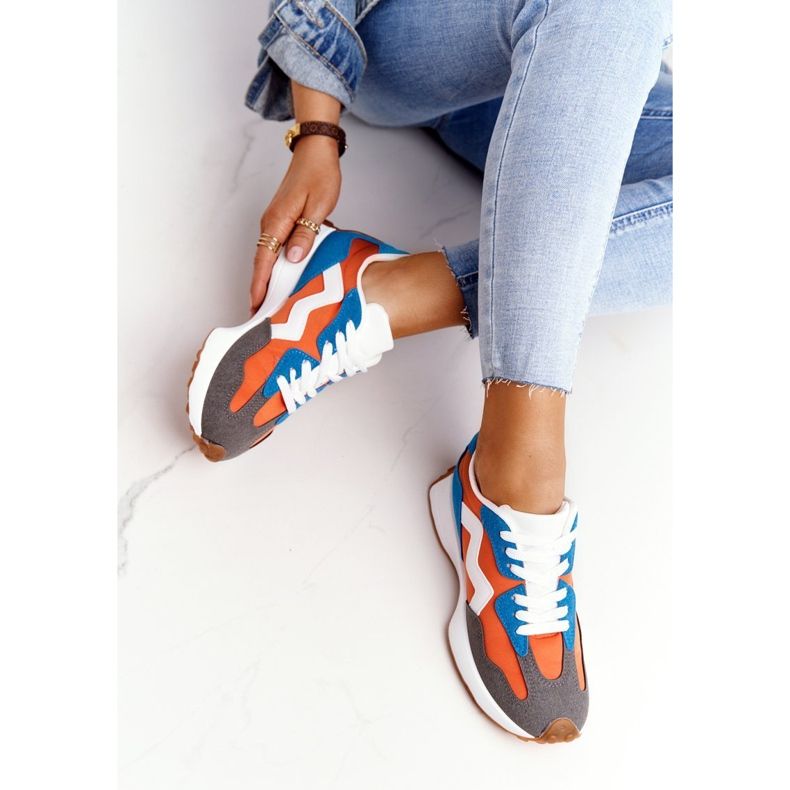 PS1 Chaussures de sport femme Sneakers Orange Move On blanc bleu 1