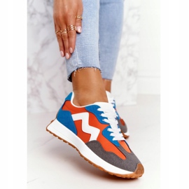 PS1 Chaussures de sport femme Sneakers Orange Move On blanche bleu 2 PS1 Chaussures de sport femme Sneakers Orange Move On blanche bleu 2