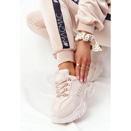 PS1 Baskets Femme Beige Good Mood Sur Large Semelle 5