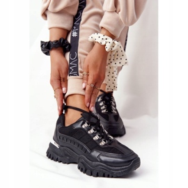 PS1 Baskets Femme à Semelle Large Good Mood noir 2