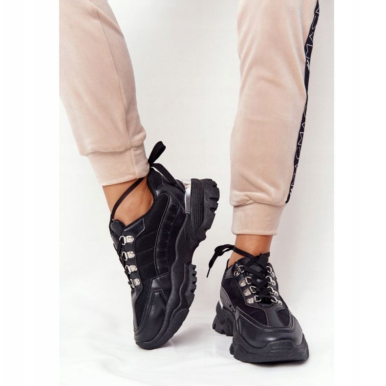 PS1 Baskets Femme à Semelle Large Good Mood noir 1