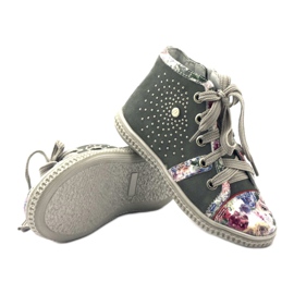 Bottes, chaussures pour enfants avec strass Bartek 87254 rose gris 3