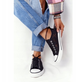 FB2 Baskets Candice en dentelle noire pour femme 1 FB2 Baskets Candice en dentelle noire pour femme 1