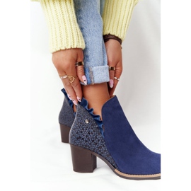 Boots cuir femme à talon haut Maciejka Bleu marine 04833-17 1