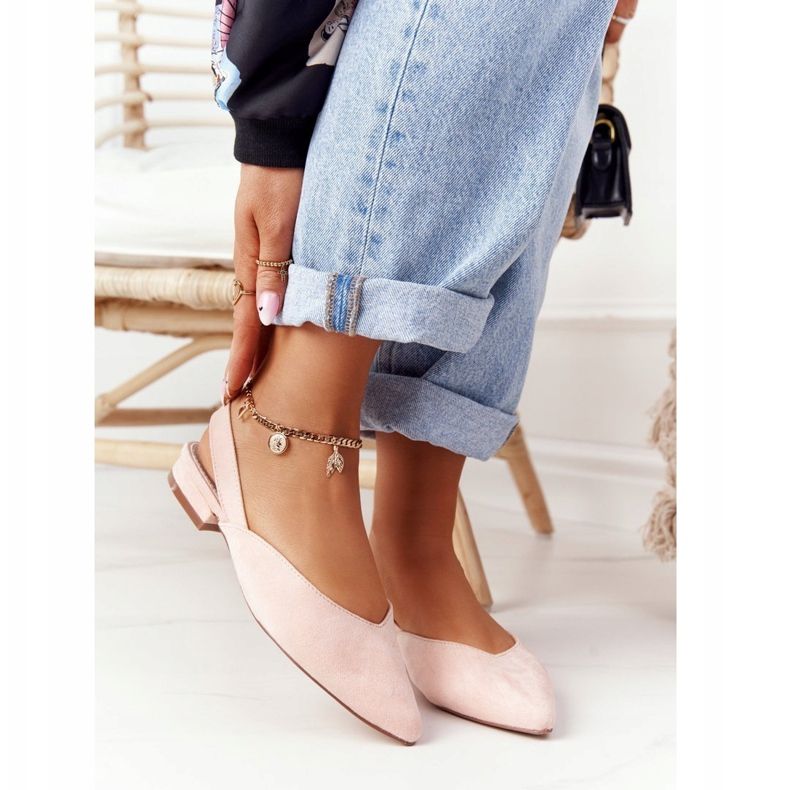 S.Barski Ballerines En Daim À Talons Hauts S. Barski Rose 1