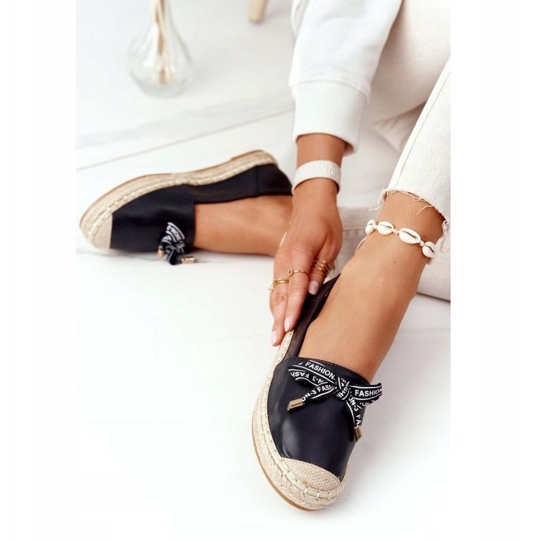 S.Barski Espadrilles S. Barski Noires Sur Semelle De Paille le noir 1 S.Barski Espadrilles S. Barski Noires Sur Semelle De Paille le noir 1