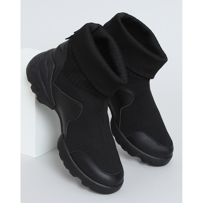 Noir LA156 Socquettes noires chaussures de sport 1