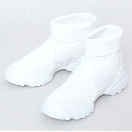 Blanc LA156 Chaussettes montantes blanches Chaussures de sport 1 Blanc LA156 Chaussettes montantes blanches Chaussures de sport 1