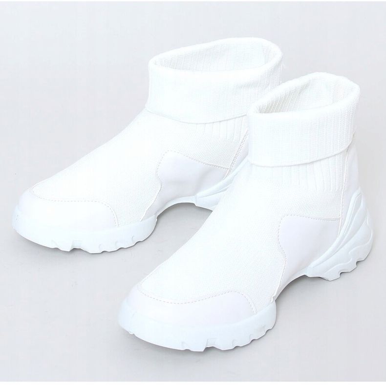 Blanc LA156 Chaussettes montantes blanches Chaussures de sport 1 Blanc LA156 Chaussettes montantes blanches Chaussures de sport 1