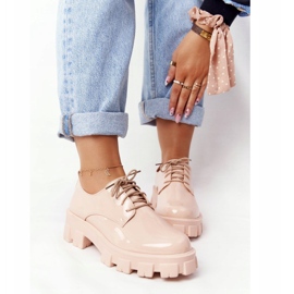 PS1 Richelieus pour femmes sur la plateforme Nude Imogen beige rose 1