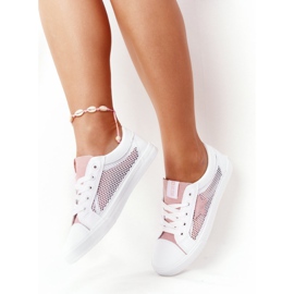 Baskets Femme Avec Mesh Big Star DD274688 Blanc-Rose blanche 2