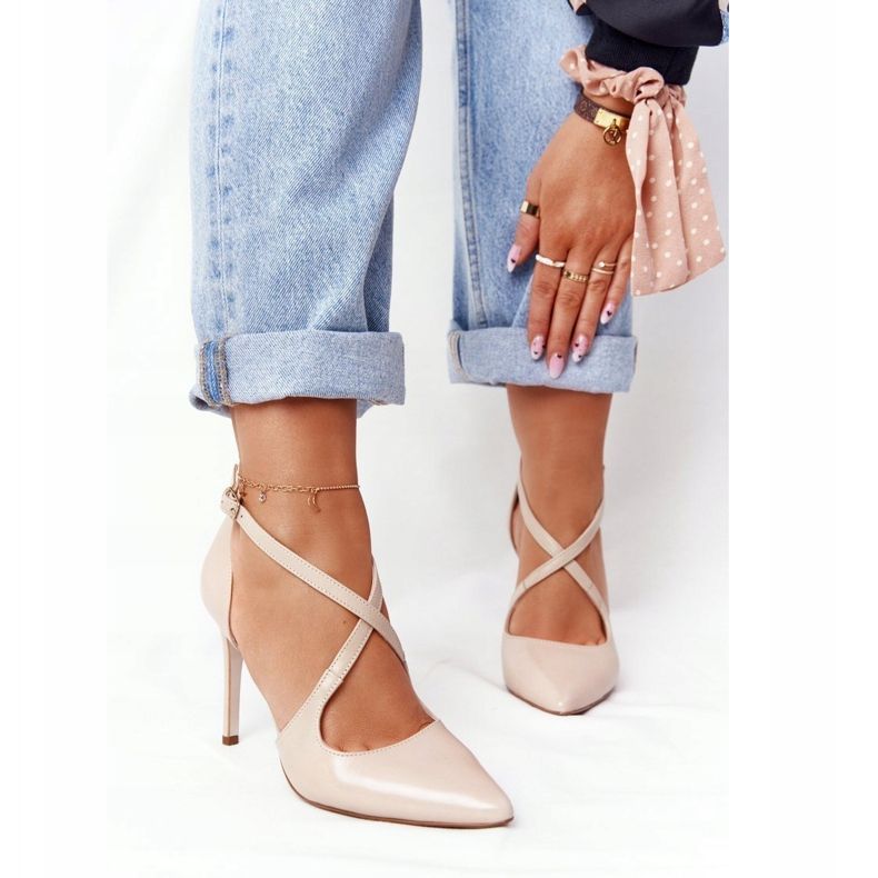 PV3 Elégant Talons Hauts Cuir Visconi 7400 Beige 1 PV3 Elégant Talons Hauts Cuir Visconi 7400 Beige 1