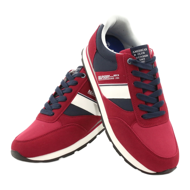 Chaussures de sport pour hommes American club RH14 blanche rouge bleu marin 4 Chaussures de sport pour hommes American club RH14 blanche rouge bleu marin 4