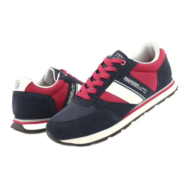 Chaussures de sport pour hommes American club RH14 blanc rouge bleu marine 3