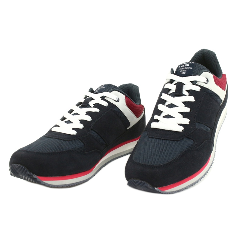 Baskets légères American Club FH12 blanc rouge bleu marine 2