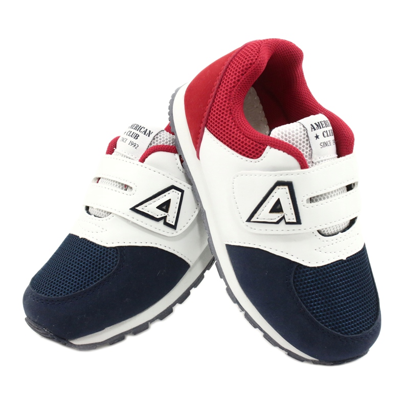 American Club Chaussures de sport pour enfants Insérer en cuir BS01 BS02 Navy blanche 4