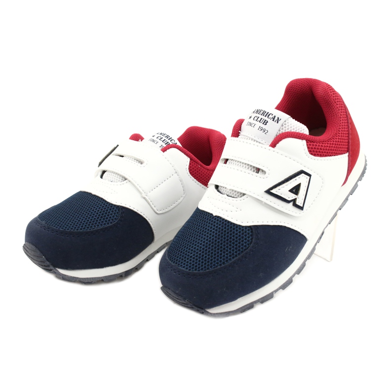 American Club Chaussures de sport pour enfants Insérer en cuir BS01 BS02 Navy blanche 2