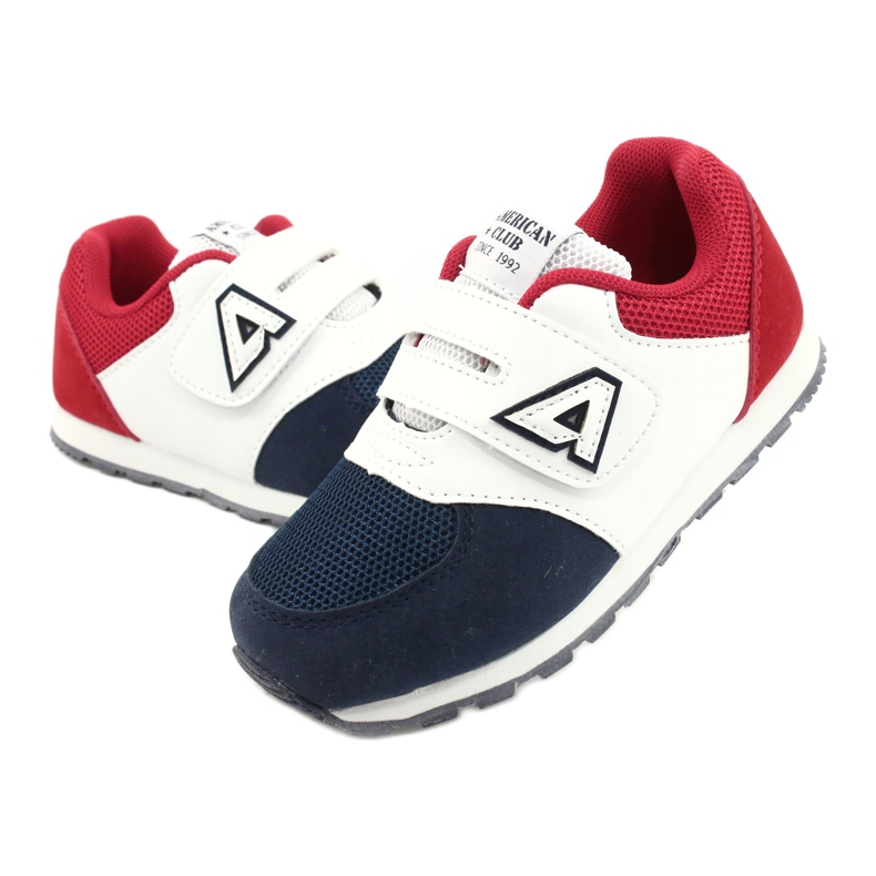 American Club Chaussures de sport pour enfants Insérer en cuir BS01 BS02 Navy blanche 3