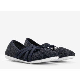 Ballerines en tissu bleu marine LD8E07 2