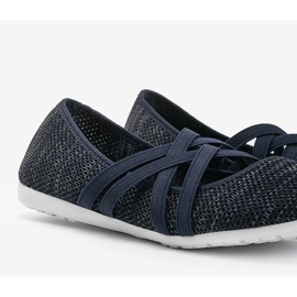 Ballerines en tissu bleu marine LD8E07 3