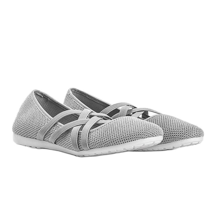 Ballerines textiles grises Janae argent 1