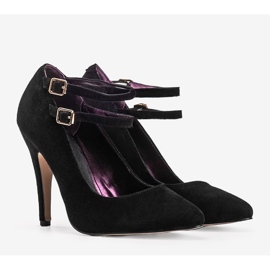Escarpins en daim noir sur le talon L408 le noir 4