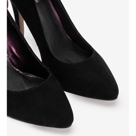 Escarpins en daim noir sur le talon L408 le noir 5