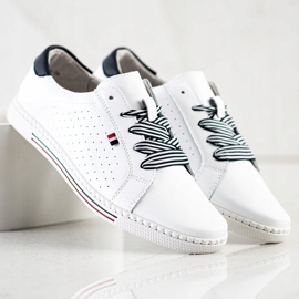 Filippo Baskets en cuir élégantes blanc 1
