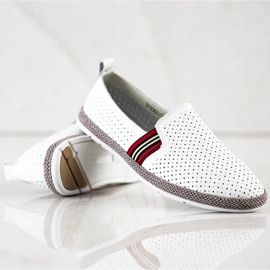 Filippo Slipons en cuir blanc 1