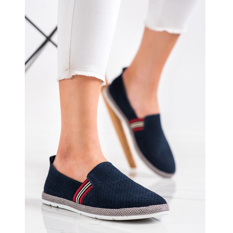 Filippo Slipons en cuir bleu marine 2