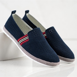 Filippo Slipons en cuir bleu marine 1