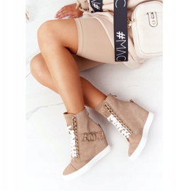 Baskets en daim femme BOOCI Golden Letters Bright Camel brun 5
