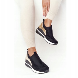 Vinceza 10593 Baskets Compensées Noir-Or vert 1