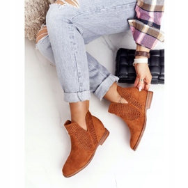 S.Barski Boots ajourées sur le compensé S. Barski Camel brun 4
