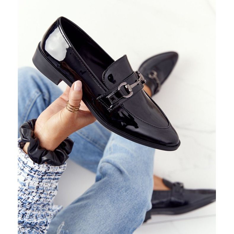 S.Barski Mocassins Elégants Femme S. Barski Laqué Noir 2
