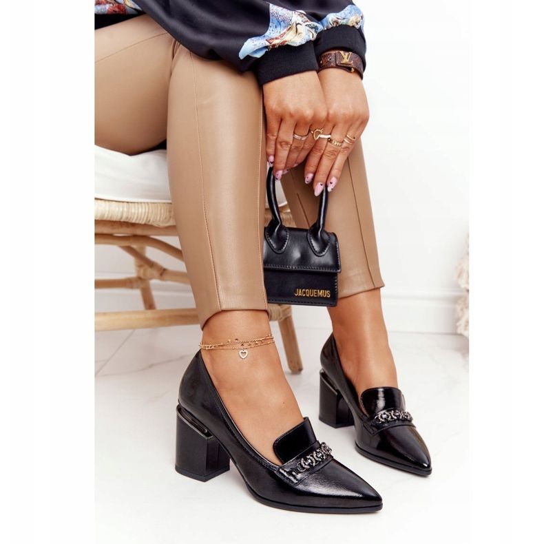 Escarpins élégants sur une barre S.Barski Premium Black noir 1