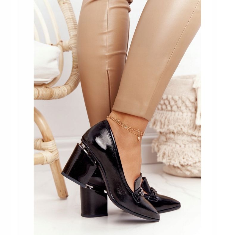 Escarpins élégants sur une barre S.Barski Premium Black noir 2