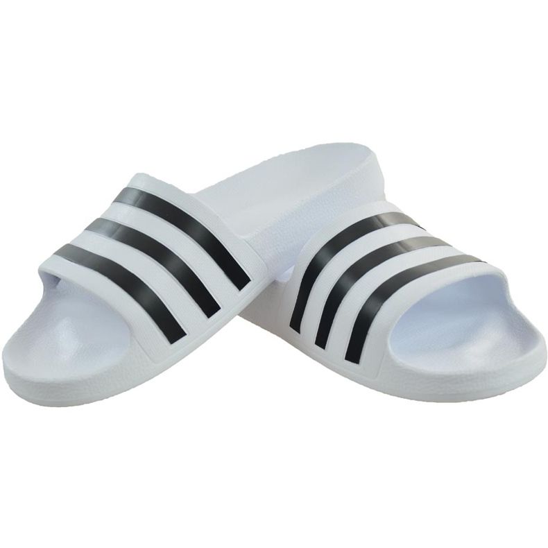 Pantoufles Adidas Adilette Aqua blanches F35539 ['blanc noir'] 1