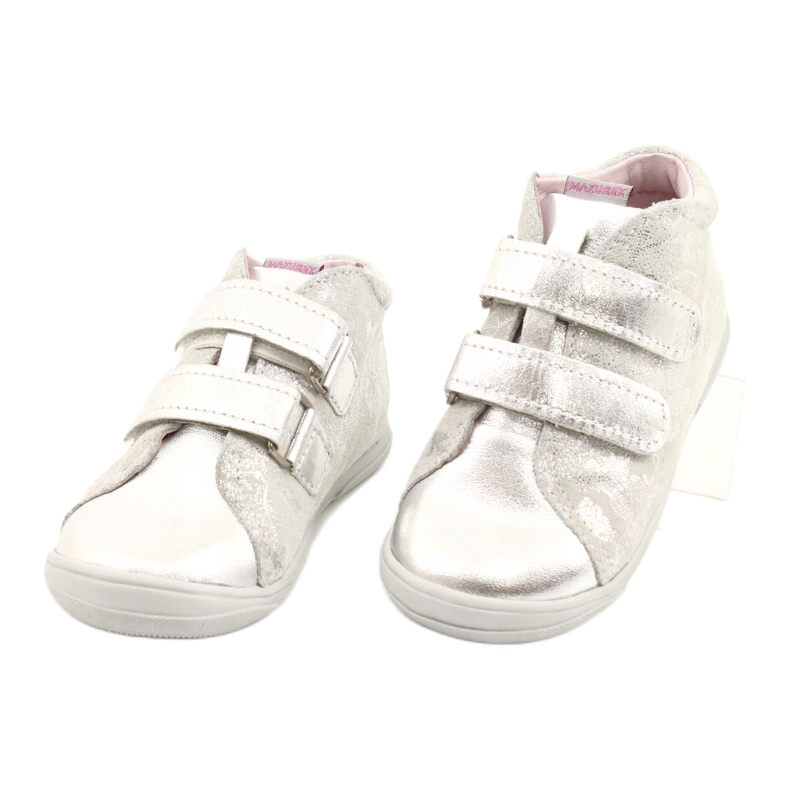 Mazurek Chaussures de sport en cuir avec velcro 1264 argent gris 2 Mazurek Chaussures de sport en cuir avec velcro 1264 argent gris 2