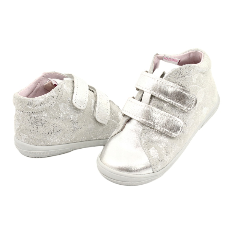Mazurek Chaussures de sport en cuir avec velcro 1264 argent gris 3 Mazurek Chaussures de sport en cuir avec velcro 1264 argent gris 3