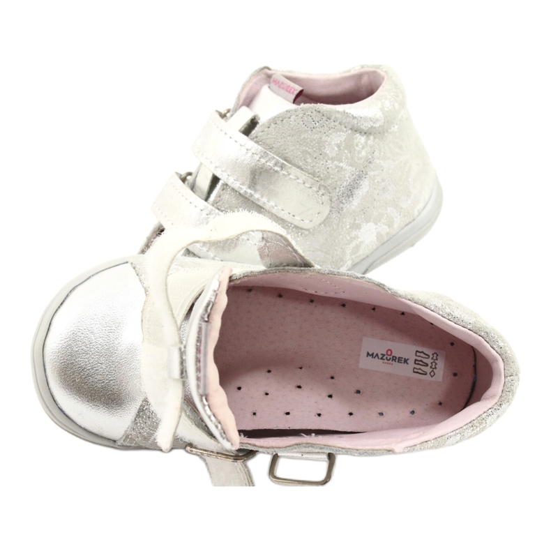 Mazurek Chaussures de sport en cuir avec velcro 1264 argent gris 5 Mazurek Chaussures de sport en cuir avec velcro 1264 argent gris 5