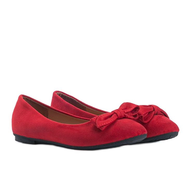 Les ballerines rouges en daim d'Ellie 1