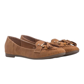 Mocassins Ana marron à franges brun 1