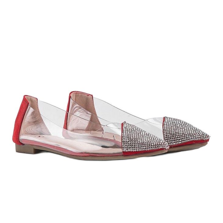 Ballerines transparentes rouges Ariana incolore 1