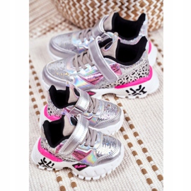 FRROCK Chaussures de sport pour enfants avec velcro argent Be Happy gris 4 FRROCK Chaussures de sport pour enfants avec velcro argent Be Happy gris 4