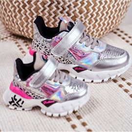 FRROCK Chaussures de sport pour enfants avec velcro argent Be Happy gris 6 FRROCK Chaussures de sport pour enfants avec velcro argent Be Happy gris 6