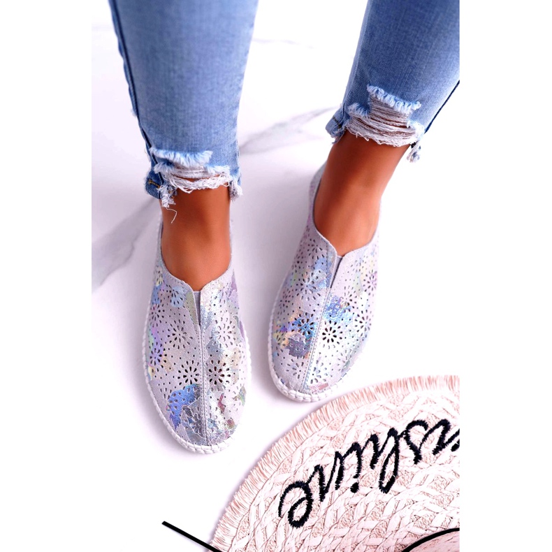 Jezzi Insert de confort de baskets en cuir gris pour femmes 3