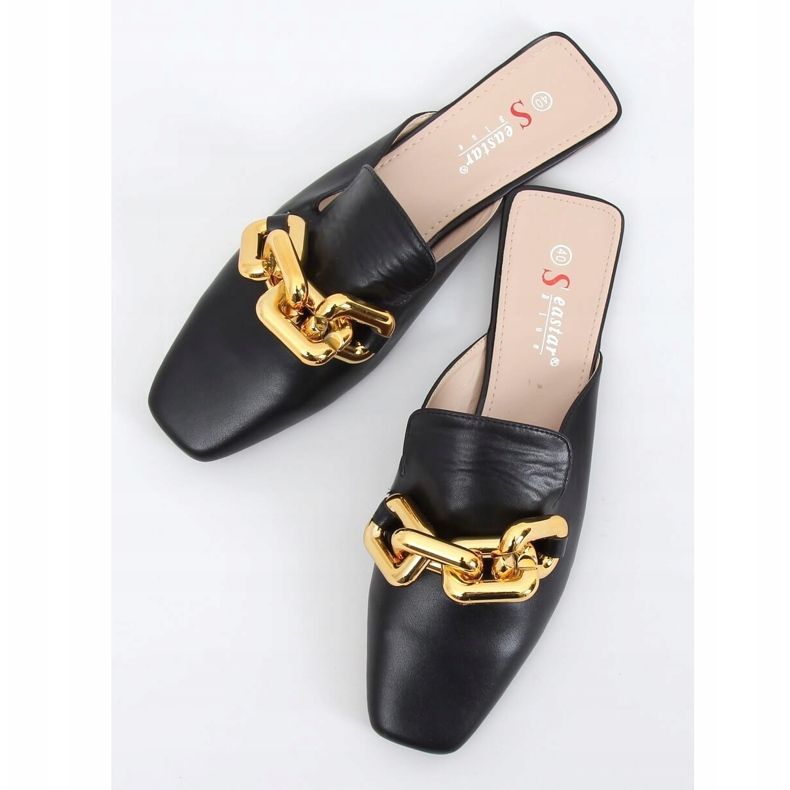 Black T500P Chaussons noirs avec une chaîne le noir 1