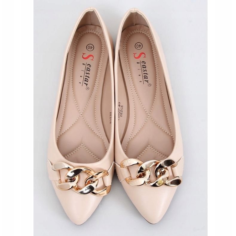Ballerines beiges avec chaîne CD82P Beige 1